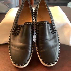 Christian Louboutin leather and spike sneaker